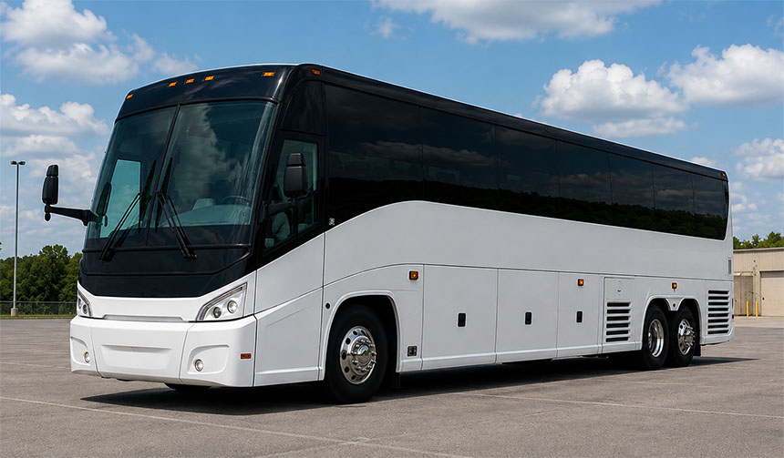 56-passenger charter bus available for charter in Renton, WA